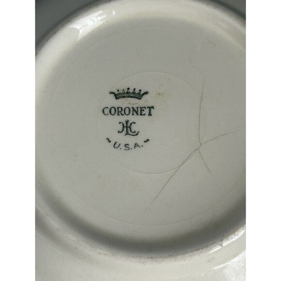 (2) Coronet Serving Bowls 8 3/4” Platinum Floral Wreath Homer Laughlin Vintage - Picture 11 of 13